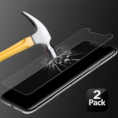 2PCS High Definition 9H Tempered Glass Screen Protector Shield iPhone X 8 7 Plus - image 1 of 4