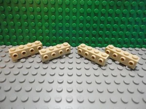 Lego 4 Tan 1x4 brick block with 8 studs - Picture 1 of 1