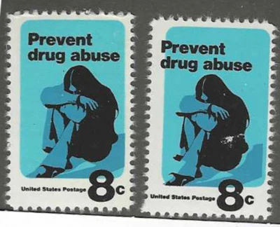 EFO (SCOTT 1438) - PREVENT DRUG ABUSE BLUE INK SHIFT - Image 1 of 3