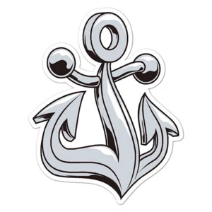 Ship's Anchor Boating, Vinyl Decal Sticker, Indoor Outdoor, 3 Sizes, #9184 - Picture 1 of 1