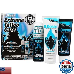 H2Ocean Extreme Tattoo Care Kit for Hard to Heal Tattoos - Tattoo Soap, Ointm - Picture 1 of 5