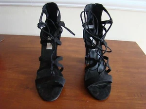 Zapatos para mujer Chelsea & Zoe 10 M negros sandalias tacones gamuza sintética - Imagen 1 de 8
