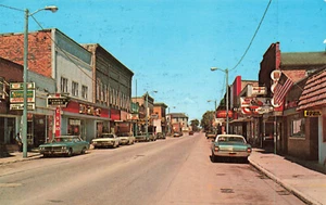VINTAGE MANISTIQUE MI POSTCARD DOWNTOWN BUSINESS DISTRICT 012622 R - Picture 1 of 2