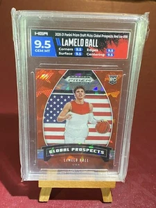 2020 Prizm Draft Picks Global Prospects Red Ice Lamelo Ball #98 HGA 9.5 Rookie - Picture 1 of 2