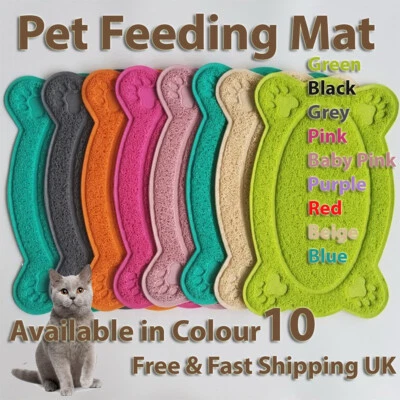 Bone Pet Dog Puppy Cat Feeding Mat Pad Cute PVC Bed Dish Bowl Food Feed