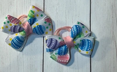 Huevos de Pascua 1” arco para el pelo infantil, huevo de Pascua taza de té cachorro perro arcos, Pascua Foto 1 de 4