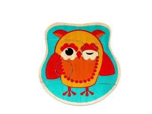 Holzspielzeug Minipuzzle Eule BxLxH 110x10x120mm NEU Puzzle Spielbrett - Picture 1 of 1