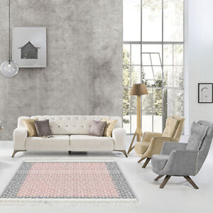 Honeycomb pattern pink rug / living room kitchen & bedroom area non-slip carpet