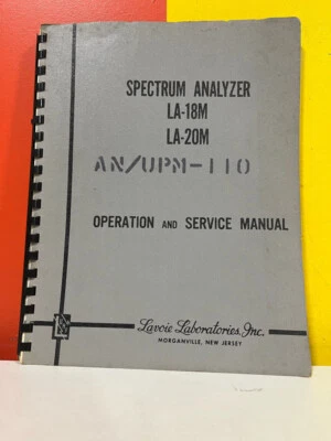 Lavoice Laboratories Spectrum Analyzer LA-18M LA-20M Operation & Service Manual - Image 1 of 2