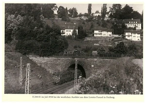 15-6 cartolina ferrovia - E 244 01 - Loretto - tunnel a Friburgo - serie 15 - Foto 1 di 1