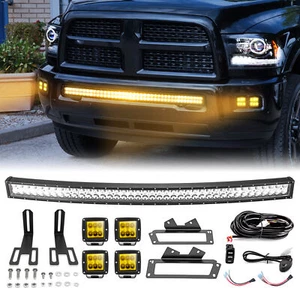 Barra de luz ámbar de 42"" + Kit de cables de montaje de parachoques de cápsula de 3"" para Dodge Ram 2500/3500 10-19 - Imagen 1 de 13