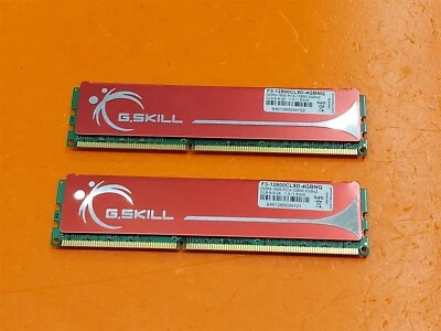 ⭐️⭐️⭐️⭐️⭐️ G. Skill F3-12800CL9D-4GBNQ Desktop Memory RAM 2GB x 2 Sticks - Red - Image 1 of 3