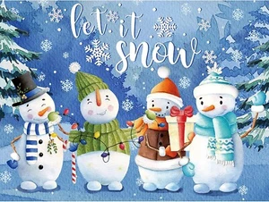 5D Christmas Snowman Diamond Painting Kits Winter Snowman Crystal Rhinestone - Picture 1 of 7