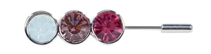 Busse Plastronnadel TRICOLOR neu! Silber Crystal Rosa - Bild 1 von 2