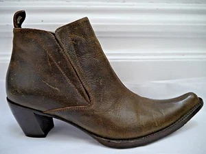 HENRY BEGUELIN brown leather ankle boots booties Euro size 37 WORN TWICE - Picture 1 of 8