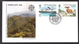 1986 EUROPA CYPRUS MOUFFLON, SALT LAKE AND FLAMINGOS BIRDS  NICE OFFICIAL FDC - Picture 1 of 1