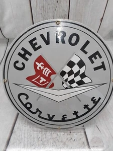 Corvette Chevrolet Tin Metal Sign Garage Shop Bar Man Cave Rec Game Original Pkg - Picture 1 of 5