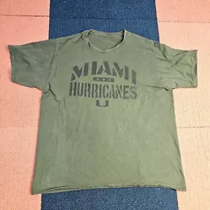 University Of Miami T Shirt Mens 2XL Green Logo Hurricanes NCAA Football V2a - Picture 1 of 7