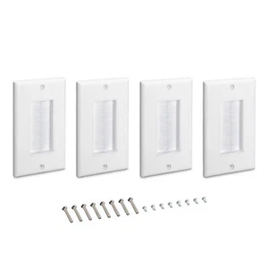 Lot 4x plaque murale brosse sortie câble - Prise encastrable passage câble - Afbeelding 1 van 7