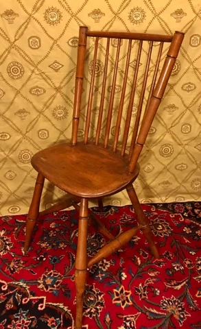 Fine Period American Rod Back Windsor Side Chair ca 1810-1830 Cover