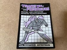 Transformers G1 1985 ASTROTRAIN instructions book manual European