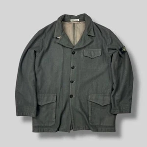 Vintage 90s Stone Island AW 1999 Wool Button Down Jacket Grey XL - Picture 1 of 7