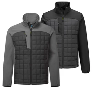 Herren PW3 Hybrid Baffle Jacke isoliert wasserabweisend Reißverschluss Taschen Mantel-PW328 - Bild 1 von 11