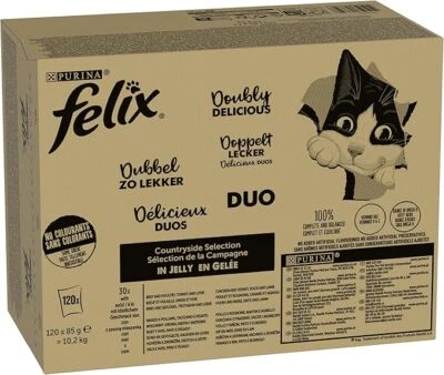 FELIX So gut wie es aussieht Doppelt Lecker Katzen-Nassfutter Sorten-Mix 120x85g - Bild 1 von 3