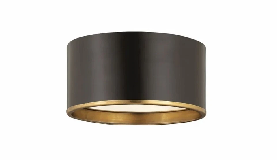 Z-Lite - Arlo - 2 Light Flush Mount Modern Fixture Black Gold New in Box - Изображение 1 из 2