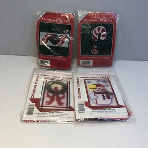 4 pequeños kits de lona de plástico de Navidad adorno tarjeta magnética - Imagen 1 de 9