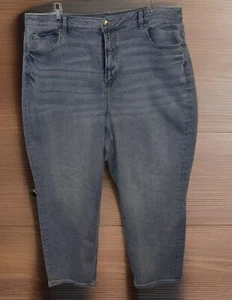 American Eagle Moms Straight Jeans Light Wash Size 18 High Rise - Picture 1 of 11