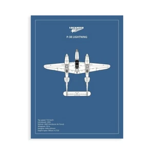 Stampa su Tela su Carta Poster o Quadro Rogan Mark BP Lockheed P38 Lightning - Picture 1 of 2