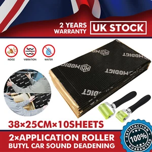 Sound Deadening Proofing Mat 2mm Butyl Car Van Vibration Damping Audio Panel UK - Picture 1 of 15