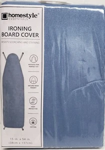 Standard Cotton Padded Ironing Board Cover (15"x54") SHINY DARKER BLUE COLOR, HS - Bild 1 von 12