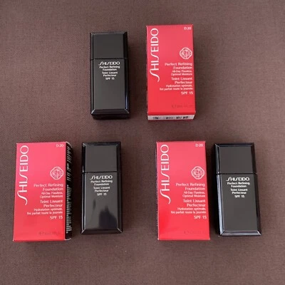 3x Shiseido Perfect Refining Foundation - D20 Rich Brown 30 ml LSF15 Neu im Karton - Bild 1 von 2
