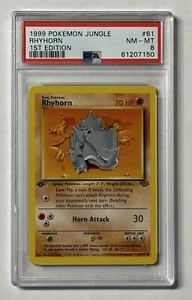 1999 Pokemon Jungle #51 Rhyhorn 1st Edition PSA 8 NM - MT - Bild 1 von 2