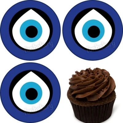 Nazar Boncuk Türkis Auge essbar Tortenbild Muffinaufleger Party Deko Geburtstag - Bild 1 von 4