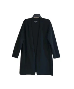 Banana Republic Cotton Open Front Long Cardigan Women Size M Black - Picture 1 of 6