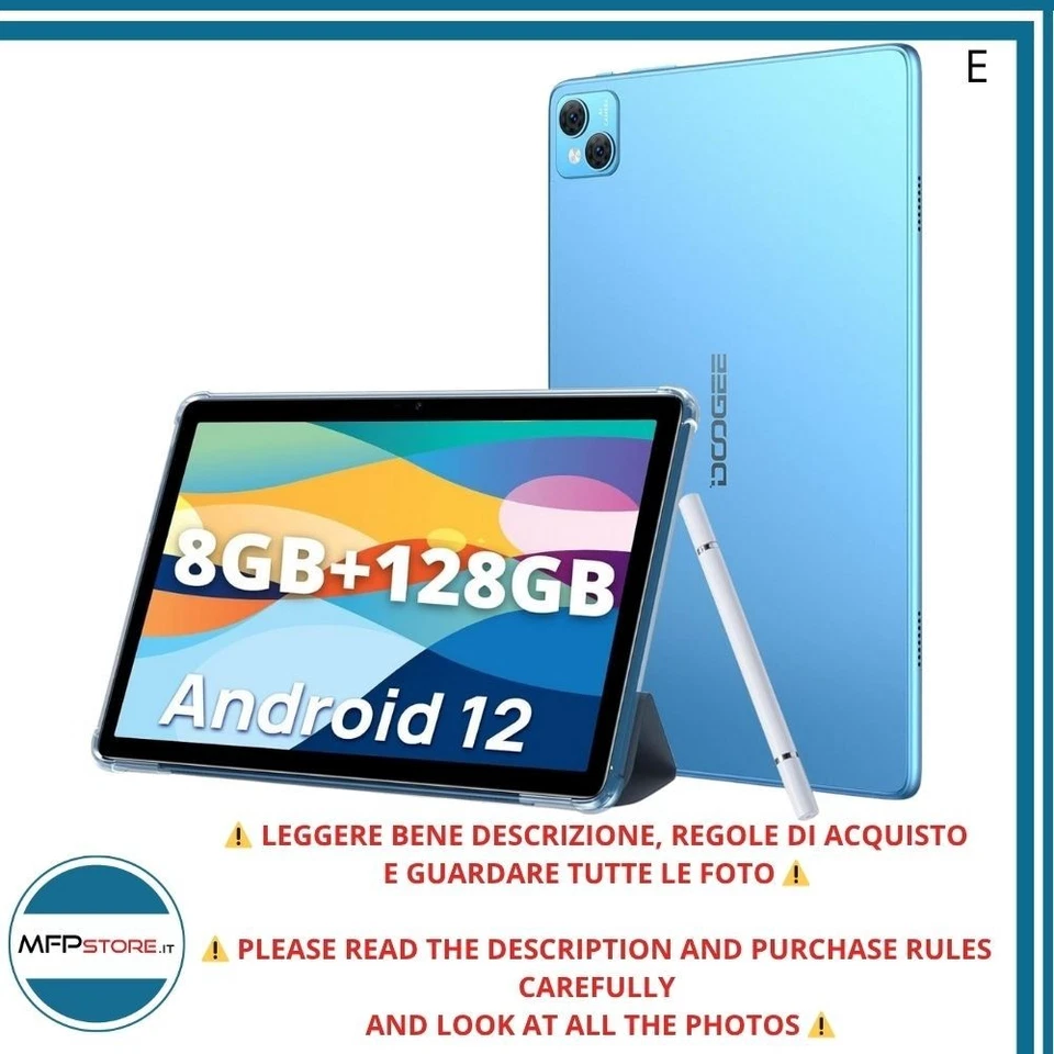 Tablet Android DOOGEE T10 10.1″ 8GB/128GB Blu Wi-Fi 4G Dual SIM - TESTATO - Immagine 1 di 4