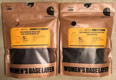 Top y pantalón Carhartt para mujer XL (16-18) negro capa base nuevo en paquete Foto 1 de 3