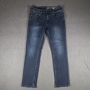 Volcom Solver Jeans Mens 31 x 31 Blue Dark Wash Modern Straight Flex Denim - Picture 1 of 16