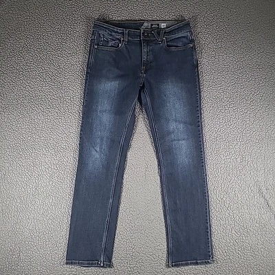 Volcom Solver Jeans Mens 31 x 31 Blue Dark Wash Modern Straight Flex Denim - Image 1 of 4