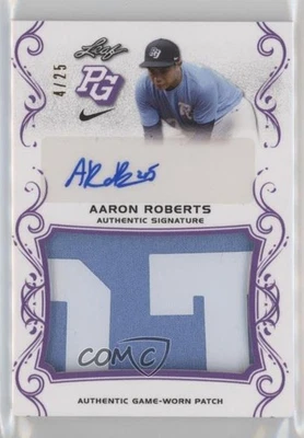 2018 Leaf Perfect Game National Showcase Purple /25 Aaron Roberts Patch Auto - Image 1 of 2