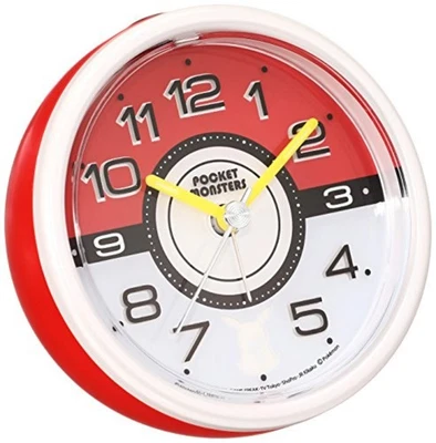 Seiko clock alarm clock Pokemon backlight analog red metallic CQ420R F/S wTrack# - Image 1 of 4