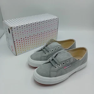 Superga Trainers Size 4.5 Suede Grey Leather Low Top Boxed New in Box RMF05-CAP - Picture 1 of 17