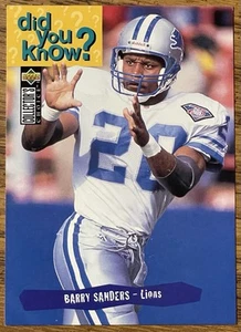 Tarjeta Barry Sanders 1995 Upper Deck Collector's Choice #31 Lions HOF envío gratuito - Imagen 1 de 3
