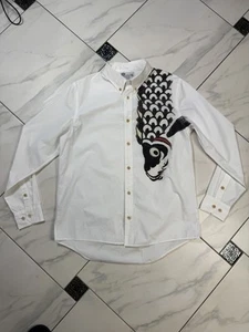 Visvim Japan Brand Carp Print White Long Sleeve Button Shirt Size 4 - Picture 1 of 15