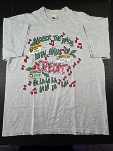 T-shirt commedia punto singolo carta di credito natalizia vintage, taglia XL 23x29,5" - Foto 1 di 14