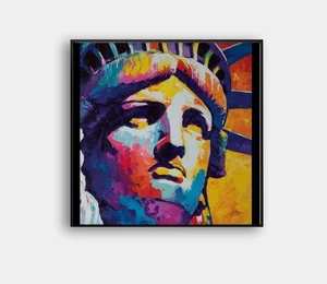 🗽 Liberty Head Pop Art | Peter Max "Framed" 🎨 | Signed Giclée | 24x24 COA V81 - Picture 1 of 8