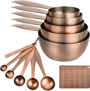 Measuring Cups and Spoons Set, 12 Pieces Stainless Steel Measuring Cup Set, M... - Bild 1 von 8